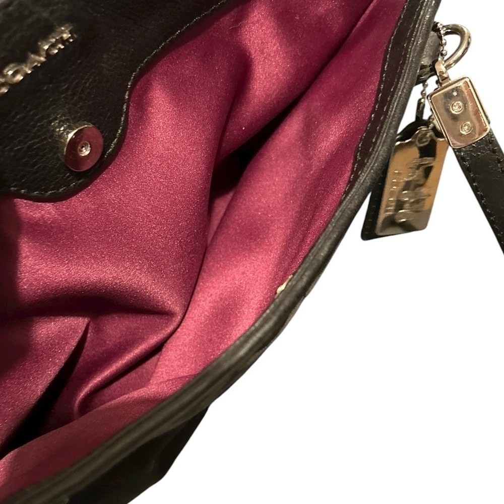 COACH Madison Kimberly Carryall Black Signature Canvas Leather Silver VGC - Picture 11 of 13